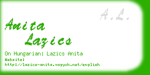 anita lazics business card